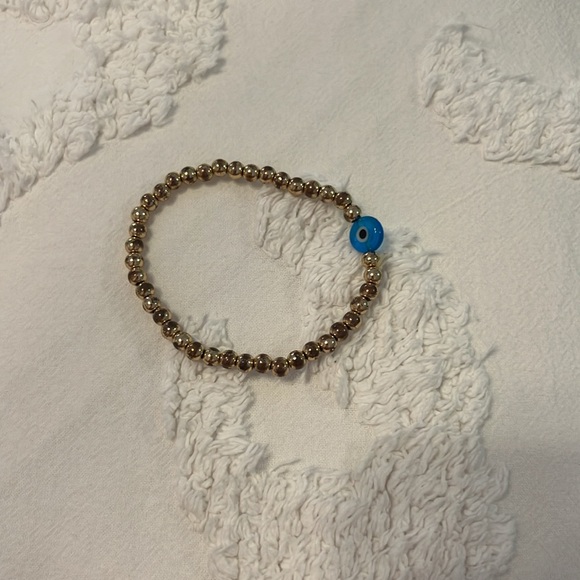 homemade clay bead bracelet set (blue) - Picture 2 of 5